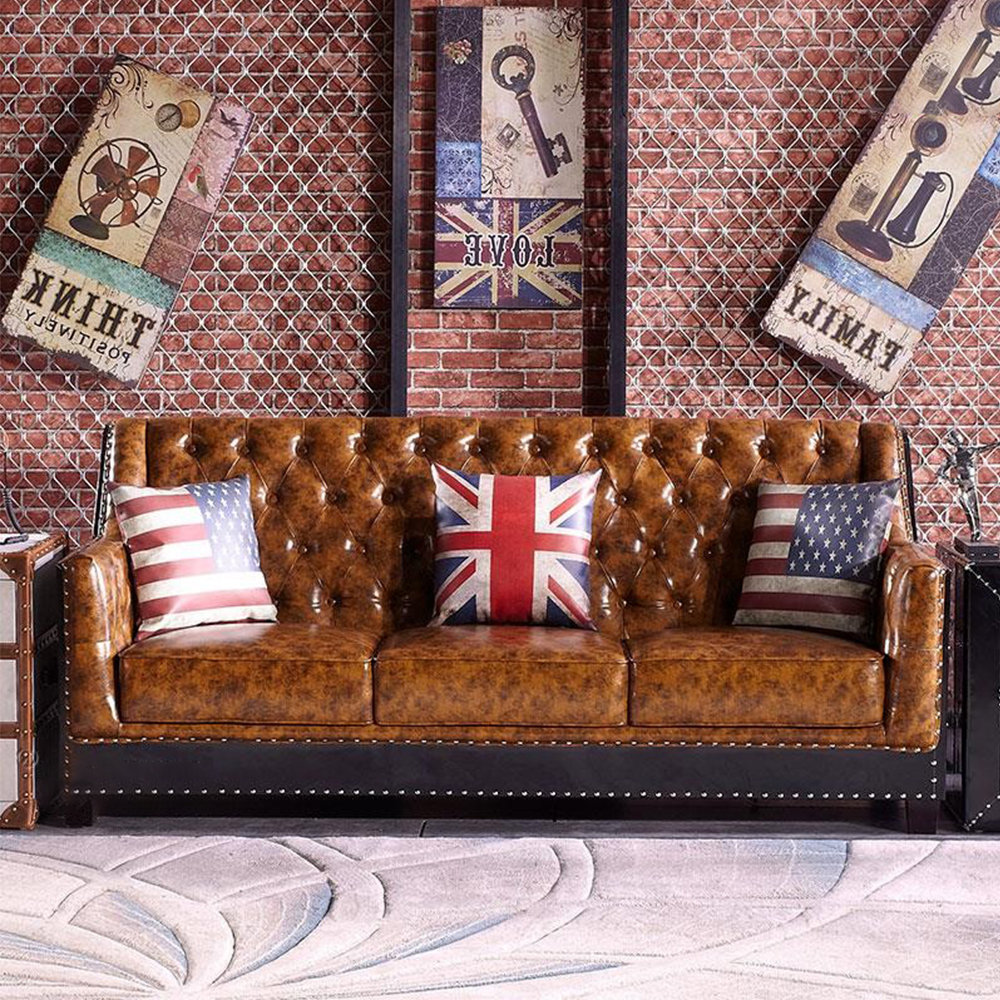 Jes Design Industrial Retro Casual Rivet Sofa 77.56'' Sofa | Wayfair